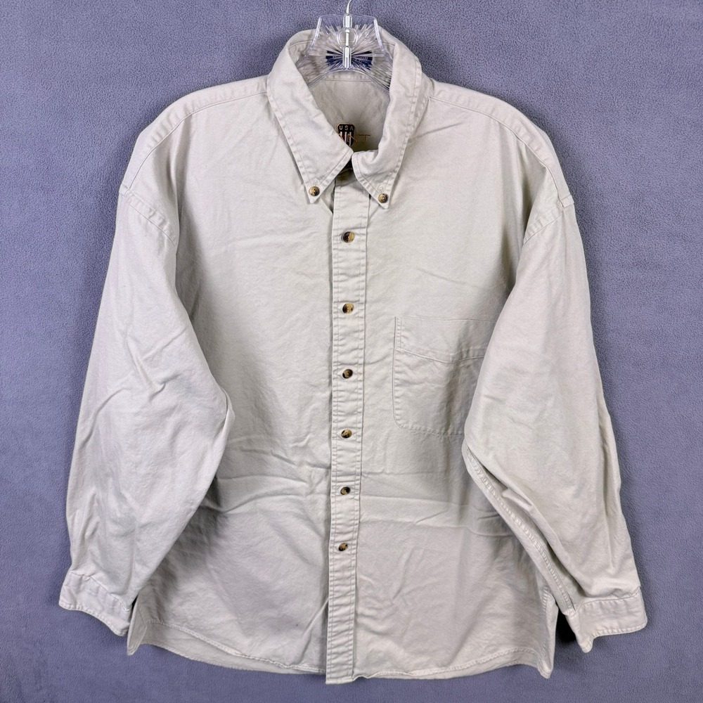 Lot of 2 VTG Gant Washer Twill Button Down Shirts Mens L Work - Picture 2 of 11